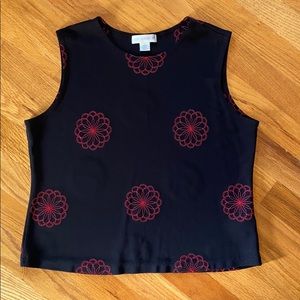 Petite Sophisticate Black Embroidered Top